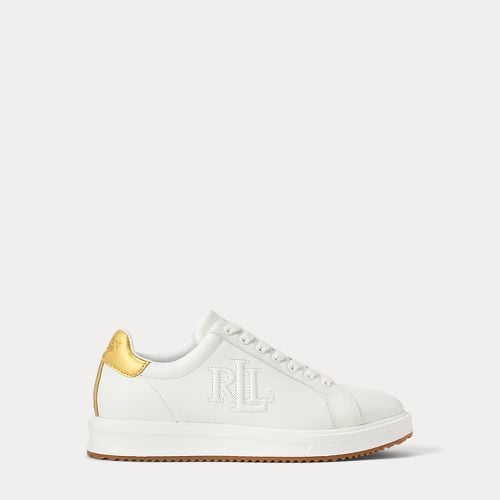 Ainsley Metallic-Trim Leather Trainer - Lauren - Modalova