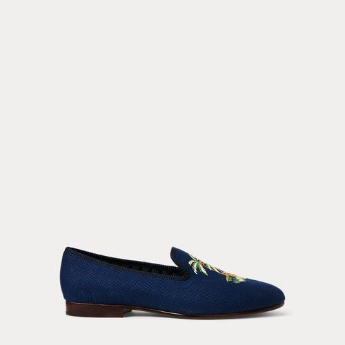 Paxton Embroidered Linen-Cotton Slipper - Polo Ralph Lauren - Modalova