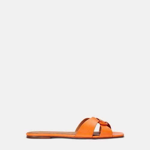 Pebbled Leather O-Ring Sandal - Polo Ralph Lauren - Modalova