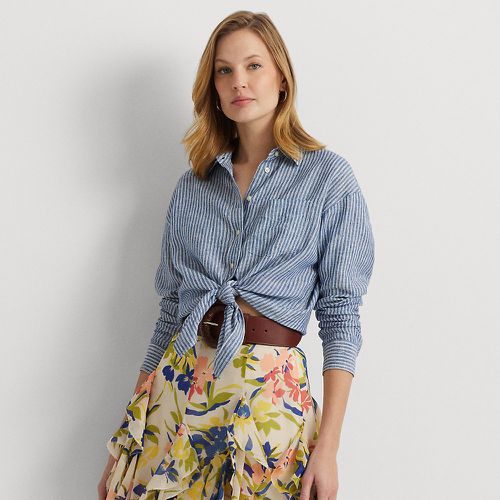 Relaxed Fit Pinstripe Linen Shirt - Lauren - Modalova