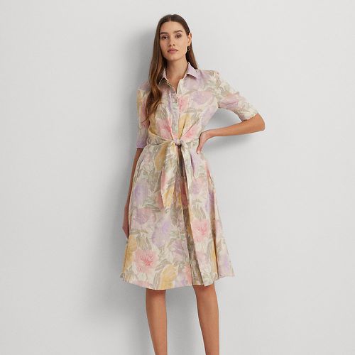 Floral Tie-Front Linen Shirtdress - Lauren - Modalova