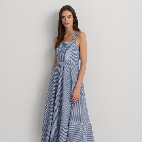 Pinstripe Linen Sleeveless Dress - Lauren - Modalova