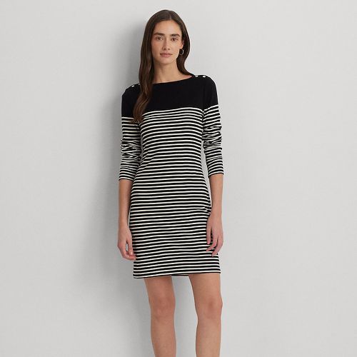 Striped Cotton Boatneck Dress - Lauren - Modalova