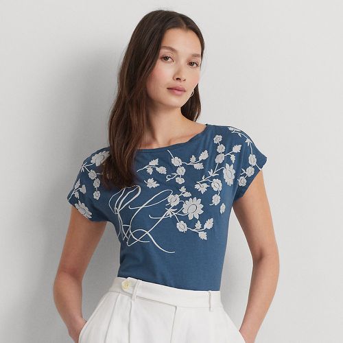 Floral-Embroidered Jersey Tee - Lauren - Modalova