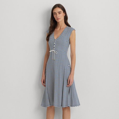 Striped Cotton Blend Jersey Dress - Lauren - Modalova