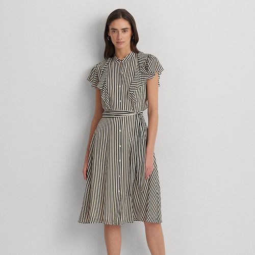 Striped Belted Chiffon Shirtdress - Lauren - Modalova