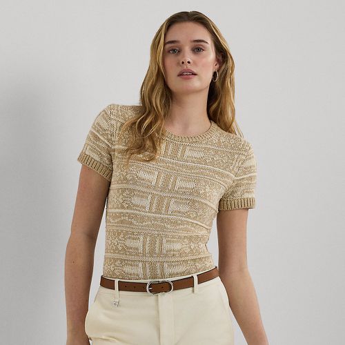 Geo-Motif Short-Sleeve Jumper - Lauren - Modalova