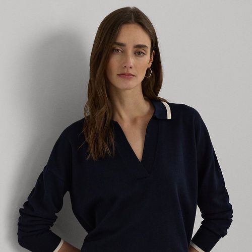 Two-Tone Cotton-Blend Polo Jumper - Lauren - Modalova