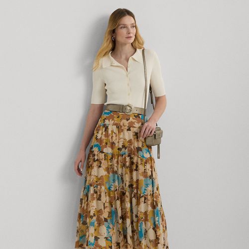 Floral Crinkle Georgette Tiered Skirt - Lauren - Modalova