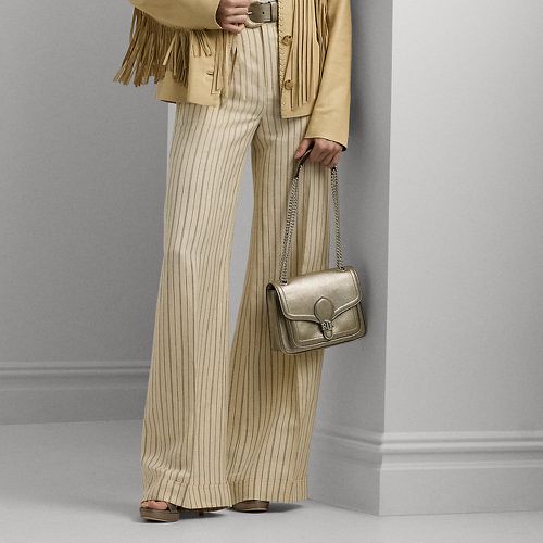 Pinstripe Linen-Blend Wide-Leg Trouser - Lauren - Modalova