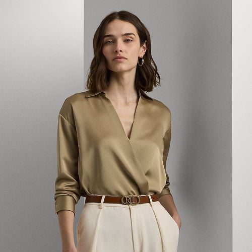 Satin Charmeuse Surplice Blouse - Lauren - Modalova