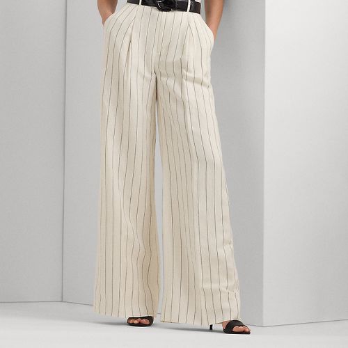 Striped Linen-Blend Wide-Leg Trouser - Lauren - Modalova