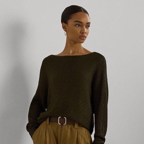 Metallic Rib-Knit Boatneck Jumper - Lauren - Modalova