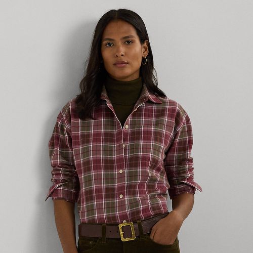 Relaxed Fit Checked Plaid Cotton Shirt - Lauren - Modalova