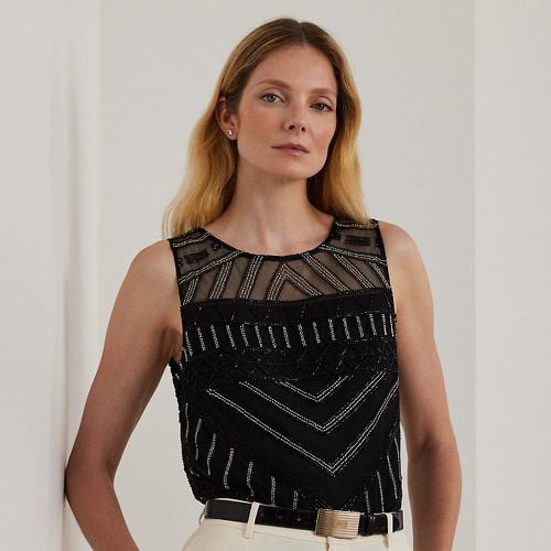 Beaded Mesh Sleeveless Top - Lauren - Modalova