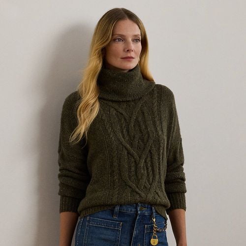 Aran-Knit Wool-Blend Roll Neck Jumper - Lauren - Modalova