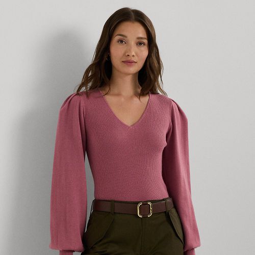 Cotton-Blend Blouson-Sleeve Jumper - Lauren - Modalova