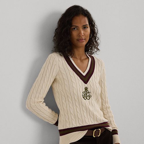 Cable-Knit Cotton Cricket Jumper - Lauren - Modalova