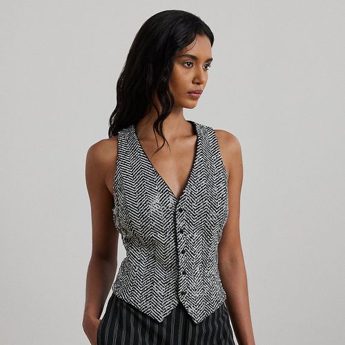 Sequined Herringbone Waistcoat - Lauren - Modalova