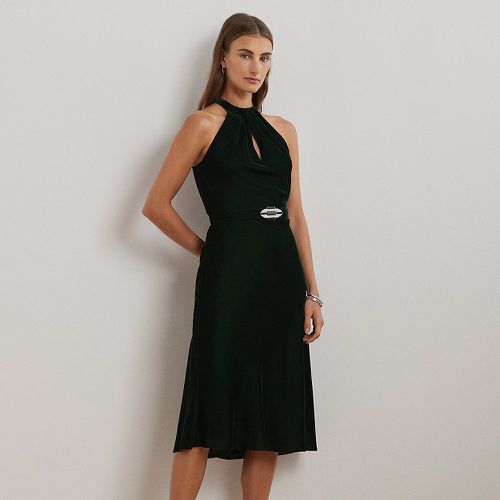 Belted Velvet Halter Dress - Lauren - Modalova