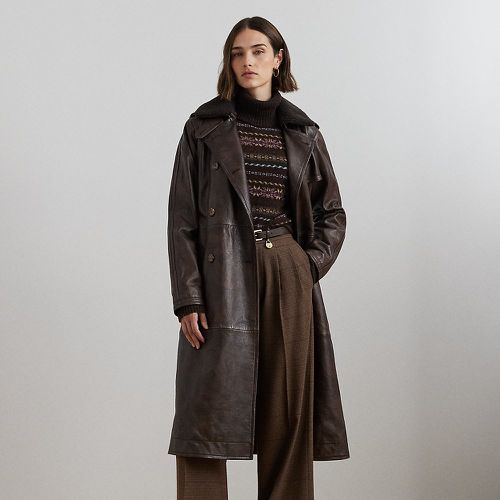 Belted Burnished Lambskin Trench Coat - Lauren - Modalova