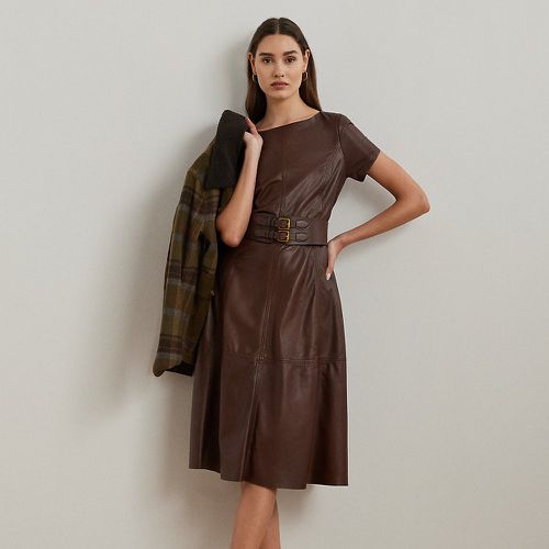 Lambskin Fit-and-Flare Dress - Lauren - Modalova