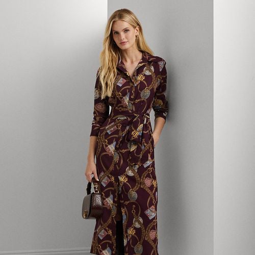 Belting-Print Crepe Shirtdress - Lauren - Modalova