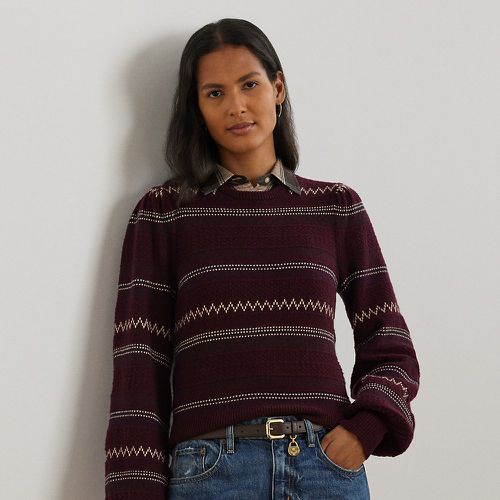 Fair Isle Wool-Blend Puff-Sleeve Sweater - Lauren - Modalova