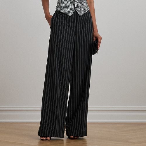 Striped Wool-Blend Twill Wide-Leg Pant - Lauren - Modalova