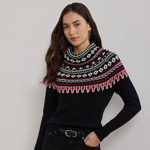 Fair Isle Cotton Roll Neck Jumper - Lauren - Modalova