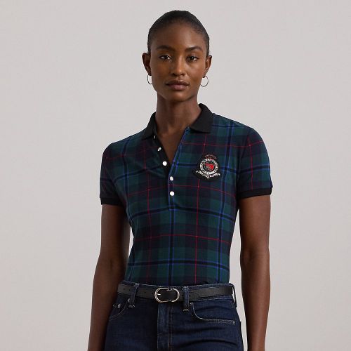 Plaid Beaded-Crest Piqué Polo Shirt - Lauren - Modalova