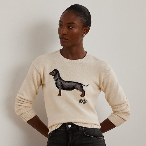 Intarsia-Knit Dachshund Cotton Jumper - Lauren - Modalova