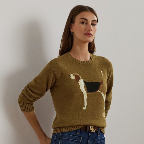 Intarsia-Knit Beagle Cotton Jumper - Lauren - Modalova