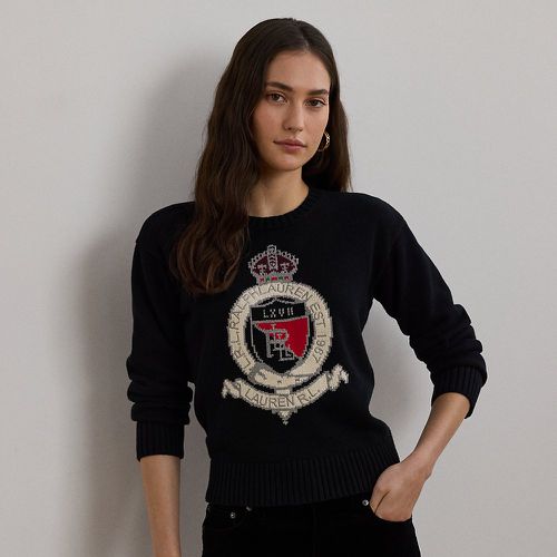 Intarsia-Knit Crest Cotton Jumper - Lauren - Modalova