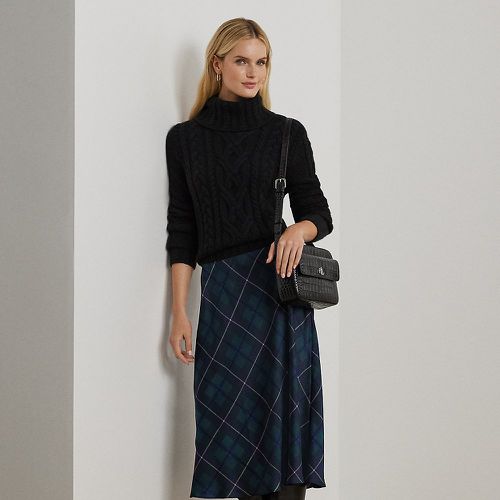 Plaid Satin Charmeuse Midi Skirt - Lauren - Modalova