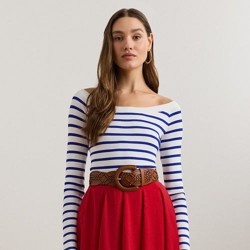 Striped Ballet-Neck Jumper - Lauren - Modalova