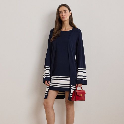 Two-Tone Cap-Sleeve Shift Jumper Dress - Lauren - Modalova