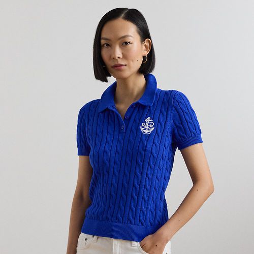 Anchor-Logo Cable-Knit Polo Jumper - Lauren - Modalova