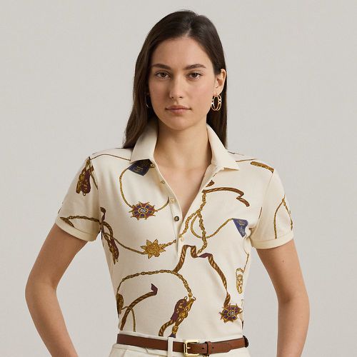 Belting-Print Stretch Piqué Polo Shirt - Lauren - Modalova