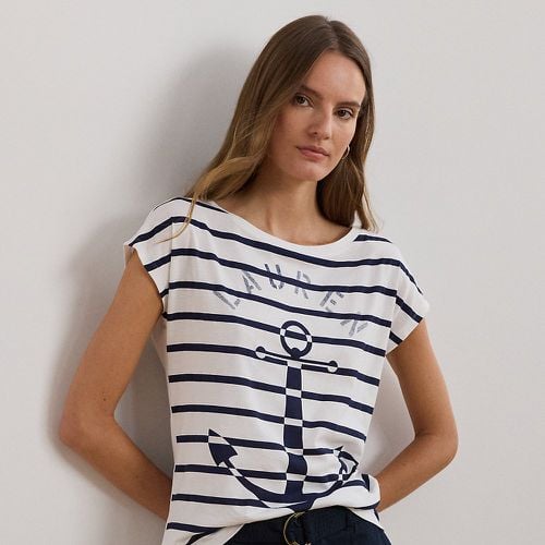 Striped Anchor-Graphic Jersey Tee - Lauren - Modalova