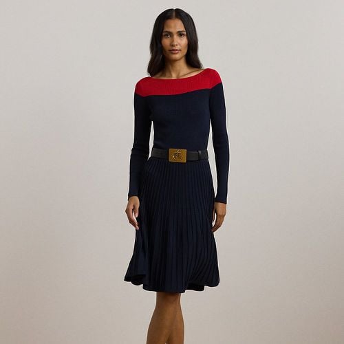 Two-Tone Pointelle-Knit Dress - Lauren - Modalova