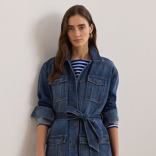 Belted Denim Shirt Jacket - Lauren - Modalova