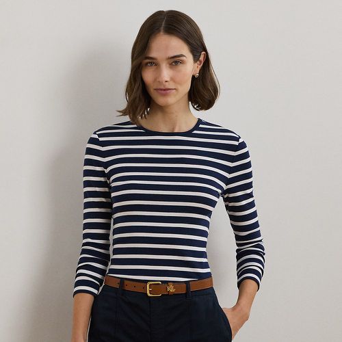 Striped Stretch Cotton Long-Sleeve Tee - Lauren - Modalova