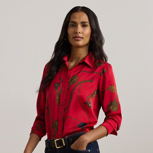 Classic Fit Print Satin Charmeuse Shirt - Lauren - Modalova