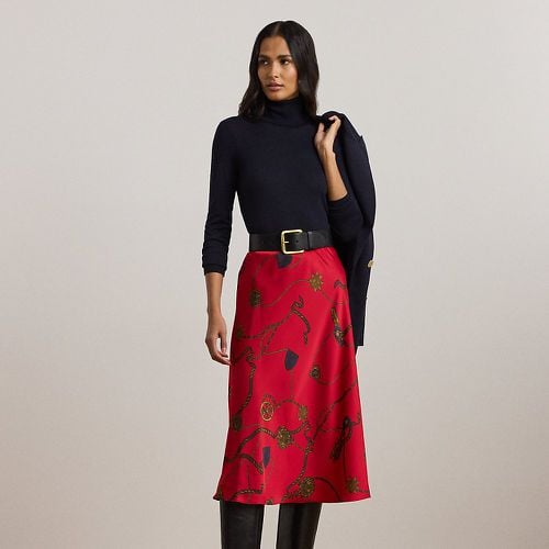 Belting-Print Satin Charmeuse Midi Skirt - Lauren - Modalova