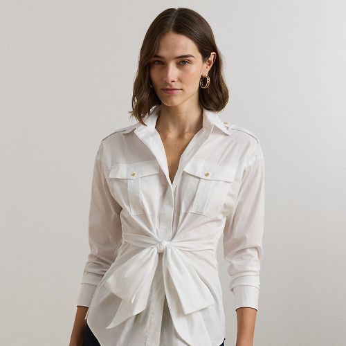 Tie-Front Cotton-Blend Shirt - Lauren - Modalova