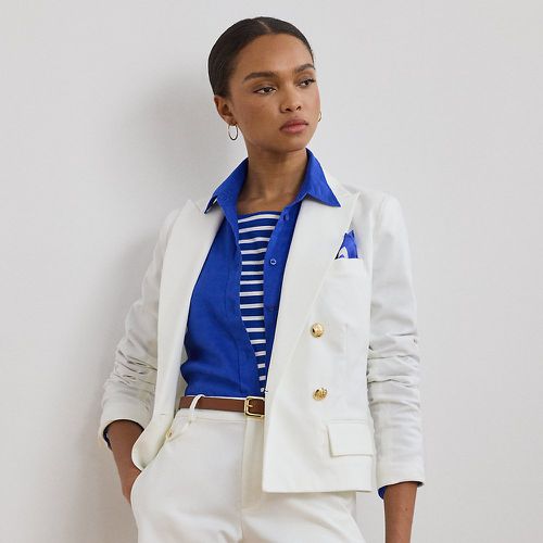 Double-Breasted Canvas Cropped Blazer - Lauren - Modalova