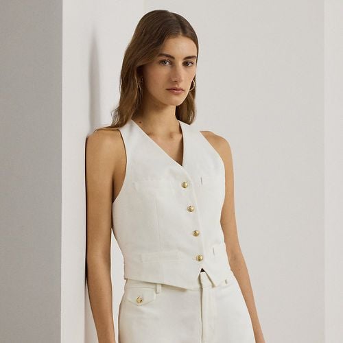 Stretch Cotton Canvas & Twill Waistcoat - Lauren - Modalova