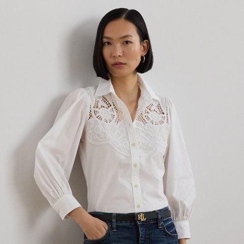 Eyelet Cotton Broadcloth Shirt - Lauren - Modalova