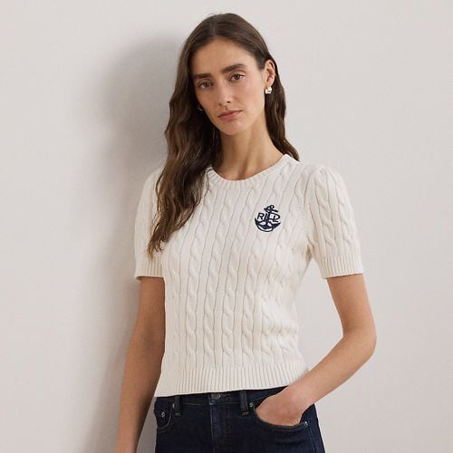 Cable-Knit Cotton Short-Sleeve Jumper - Lauren - Modalova